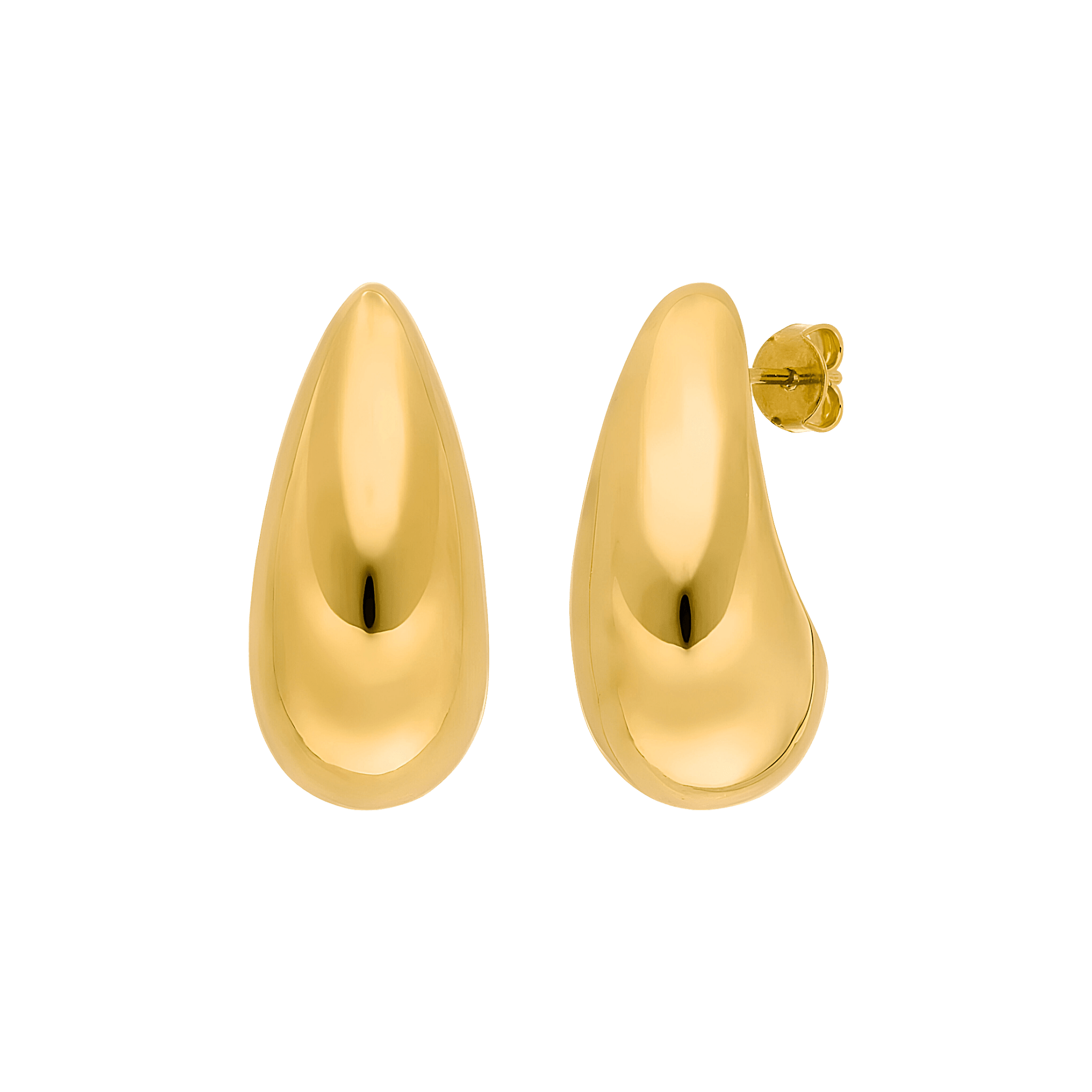 Leaf Ohrstecker Big Drop, vergoldet