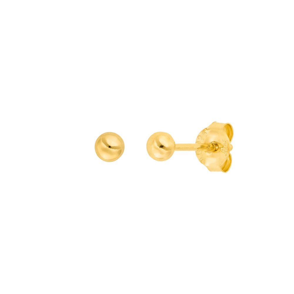 Leaf Ohrstecker Kugel Mini, 3 mm, vergoldet
