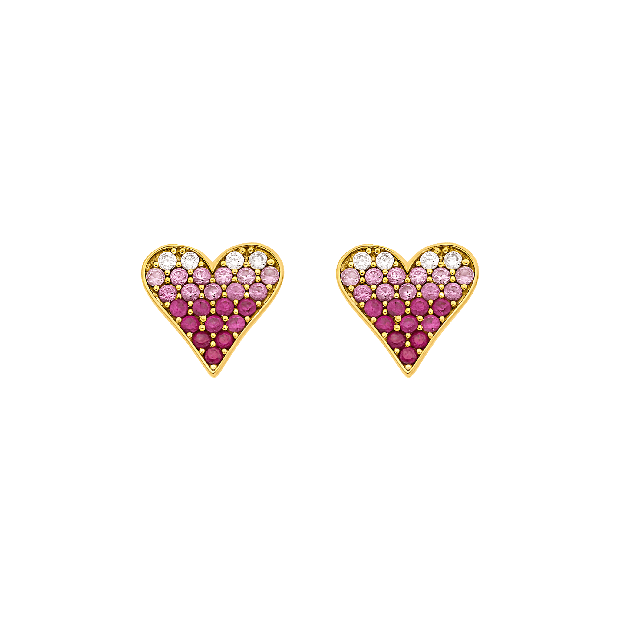 Leaf Ohrstecker Pink Valentine, vergoldet