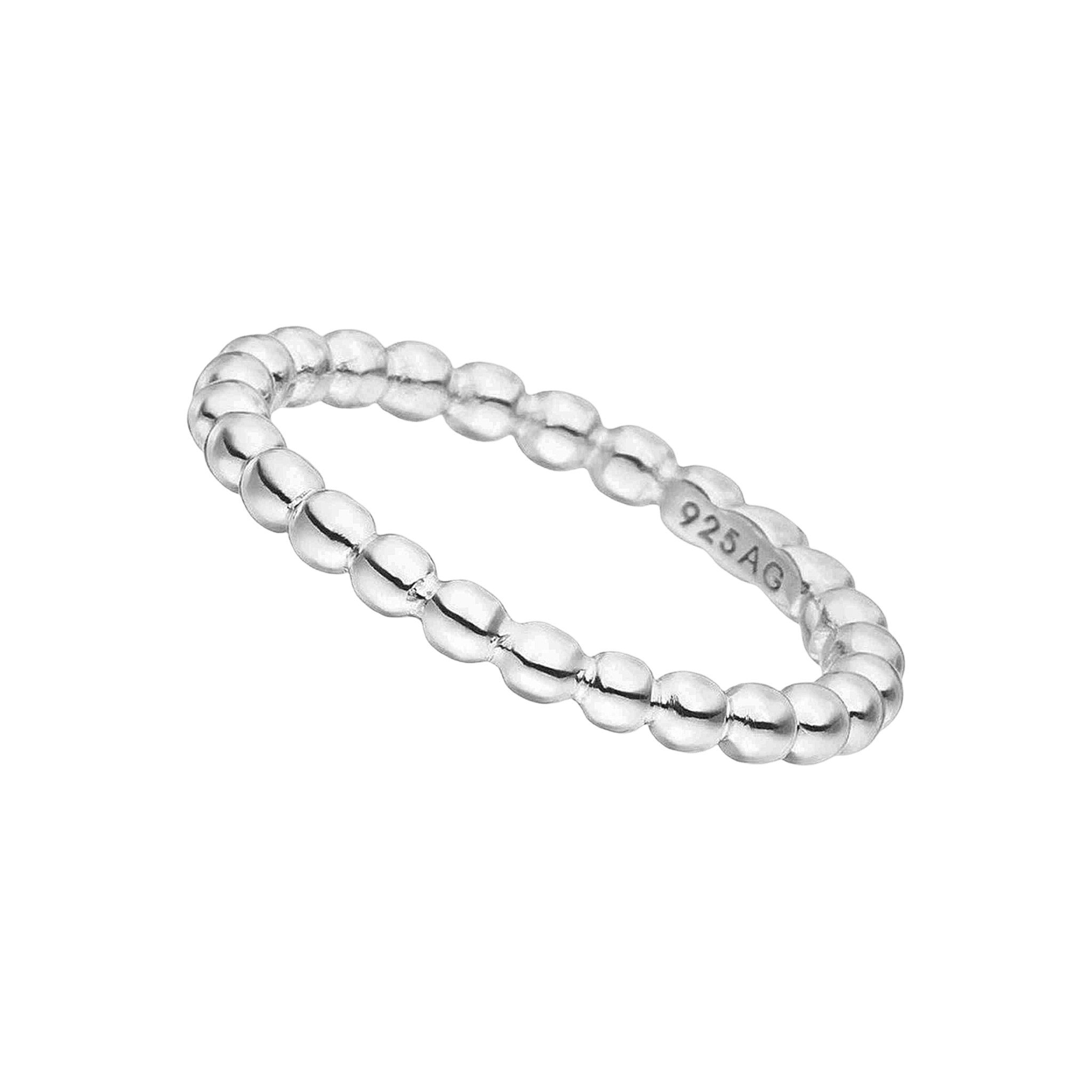 Leaf Ring Ball, dick, Silber