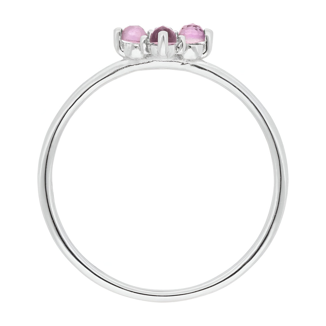 Leaf Ring Bloom, Amethyst/Rhodolith, Silber