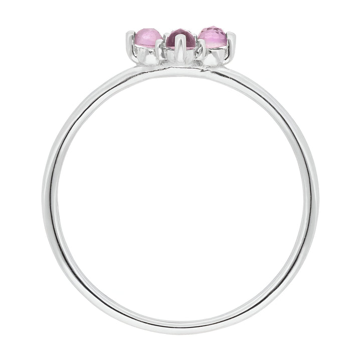 Leaf Ring Bloom, Amethyst/Rhodolith, Silber