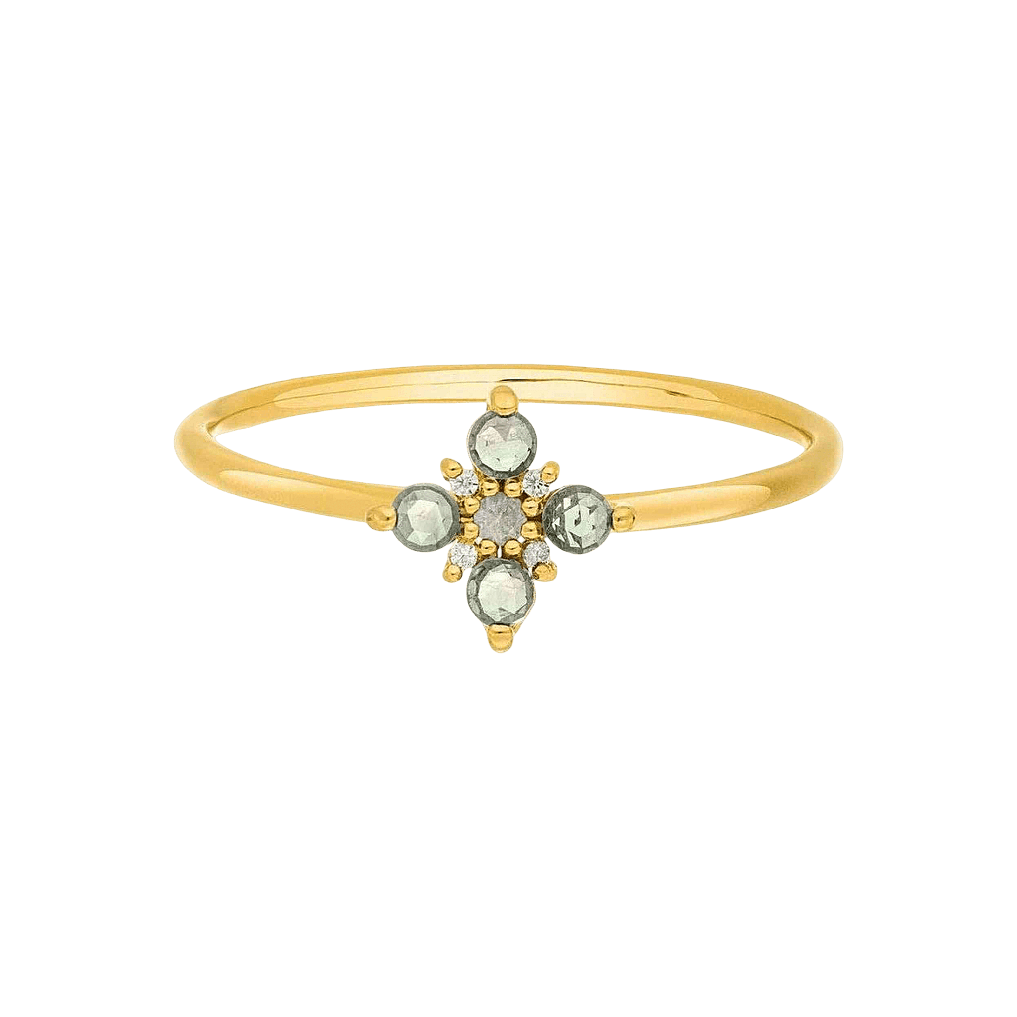 Leaf Ring Bloom, Labradorit/Aventurin, vergoldet