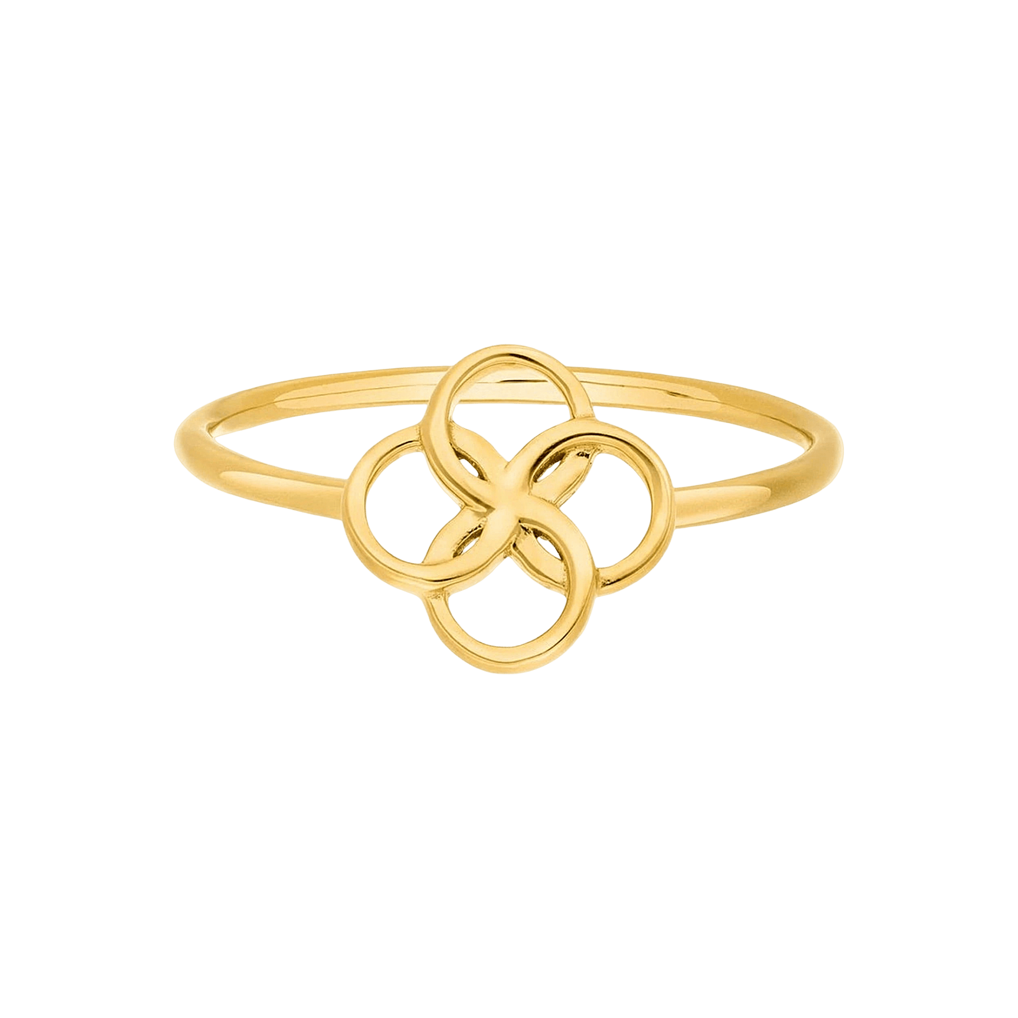 Leaf Ring Clover Charm, vergoldet