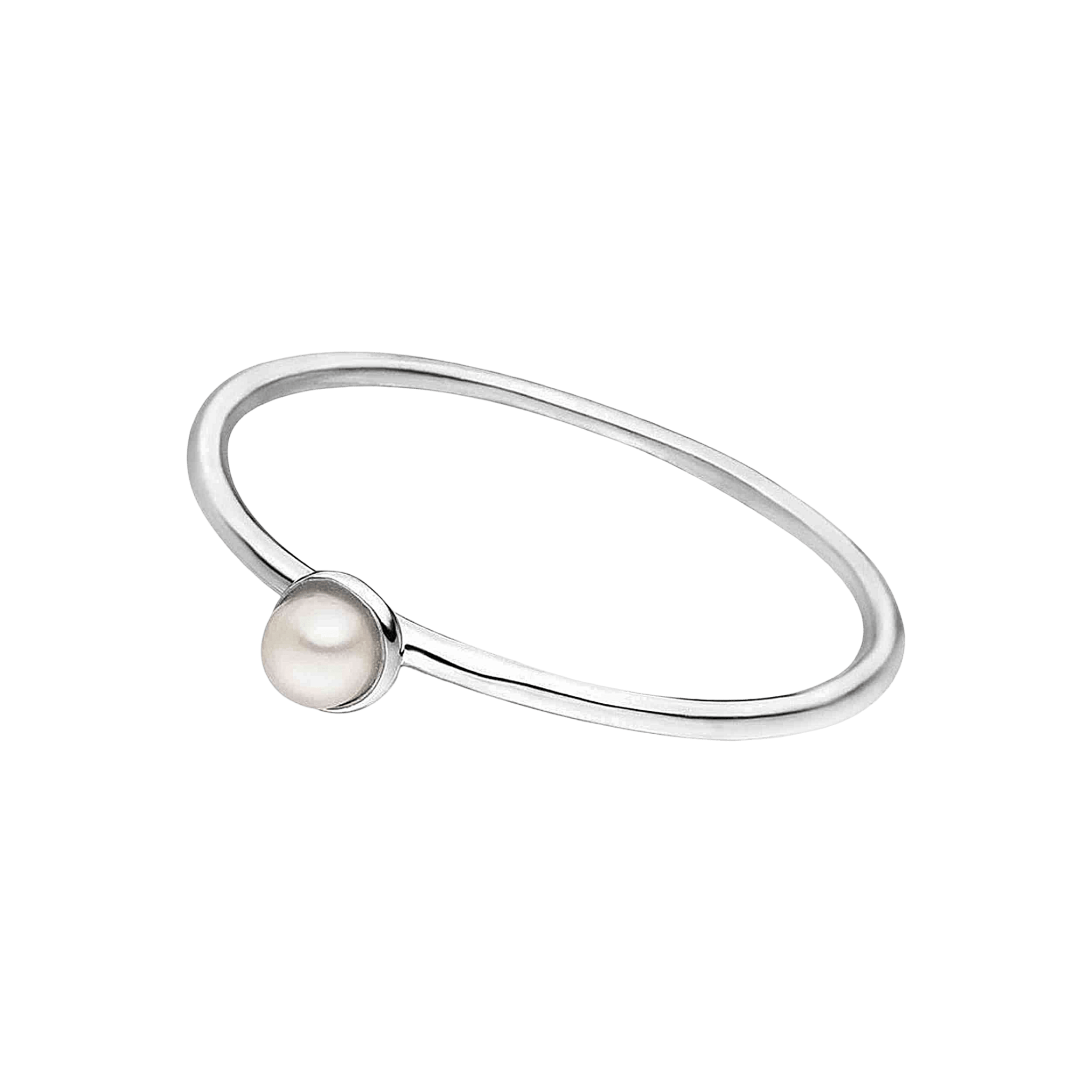 Leaf Ring Stacking Perle, 3 mm, Silber