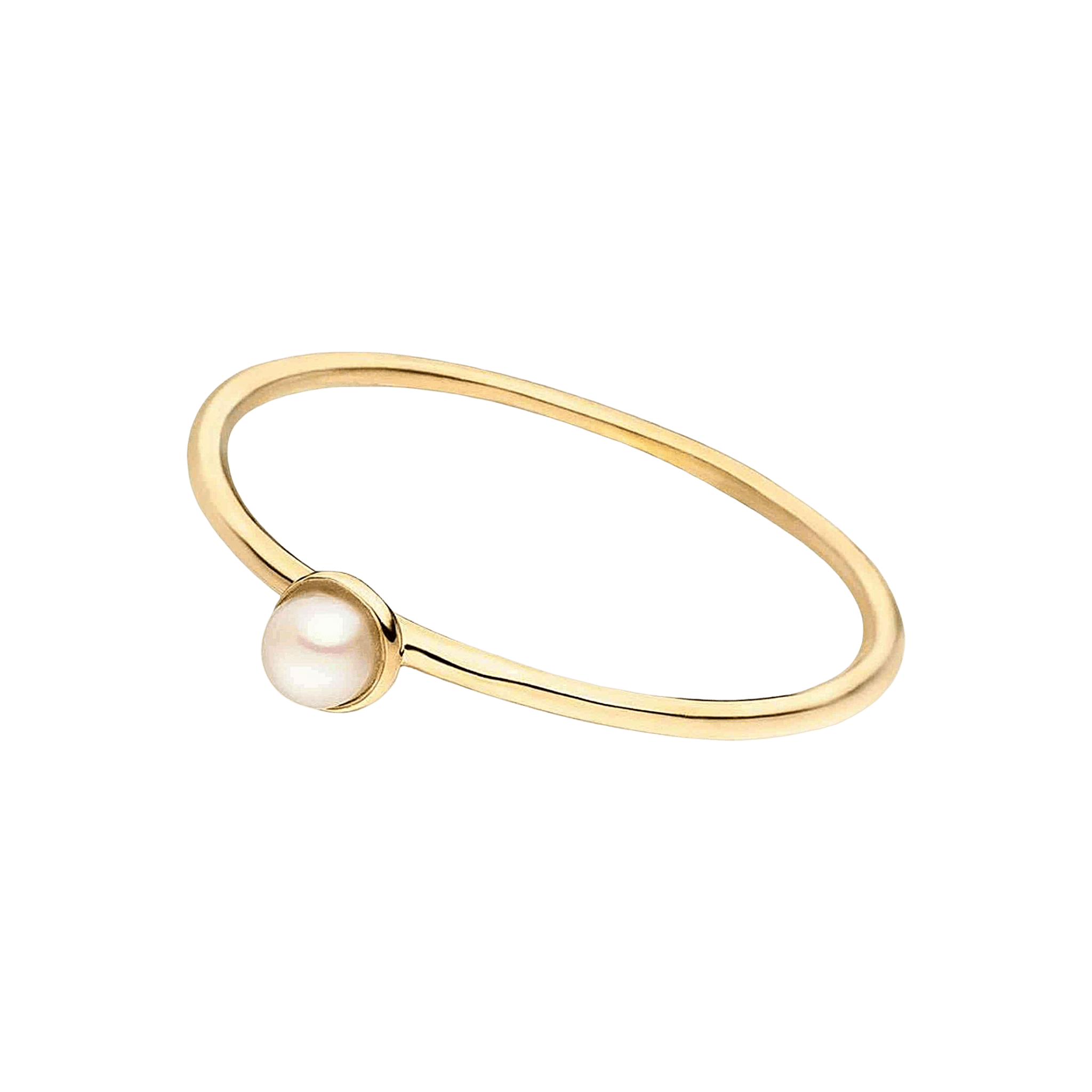 Leaf Ring Stacking Perle, 3 mm, vergoldet