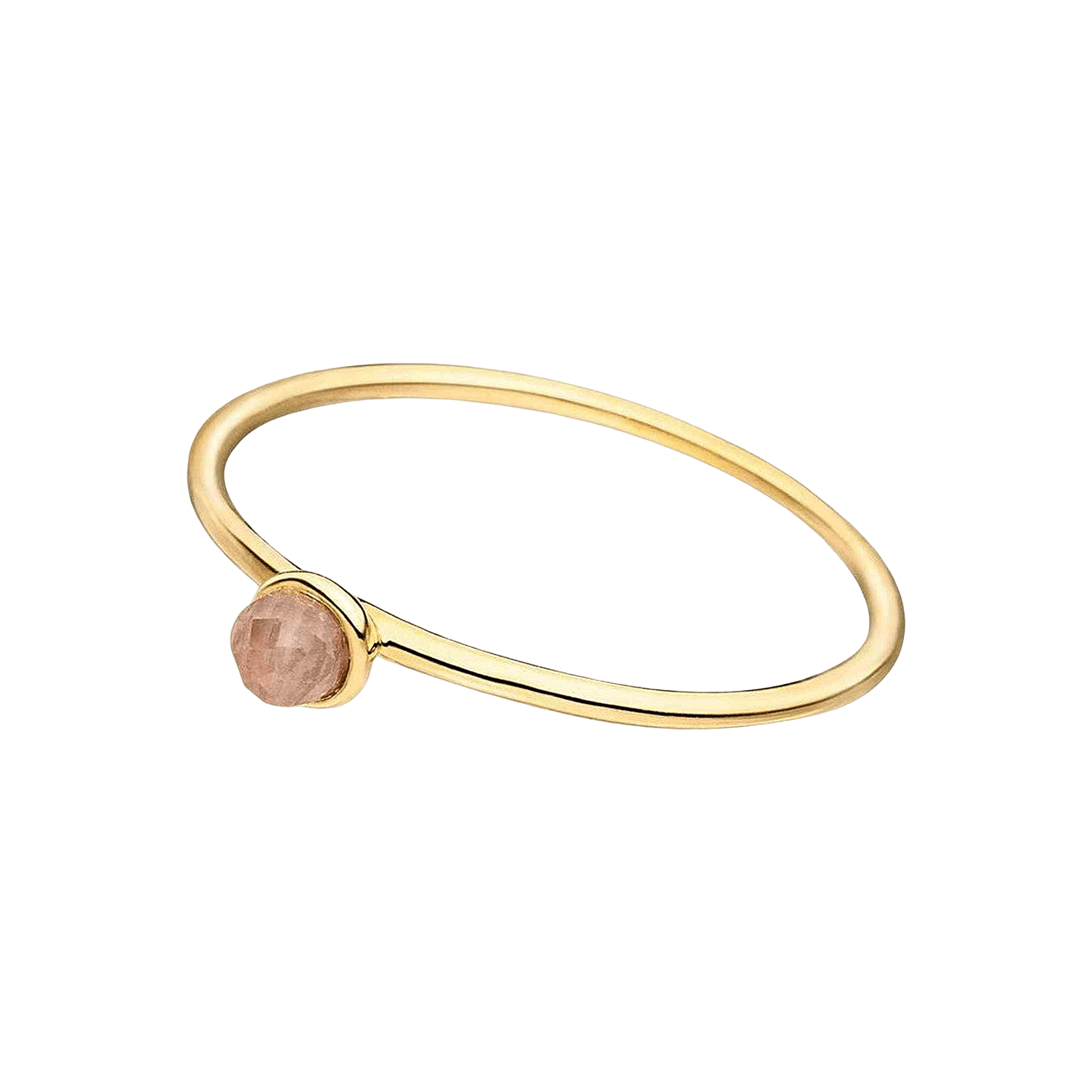 Leaf Ring Stacking Rosenquarz, 3 mm, vergoldet