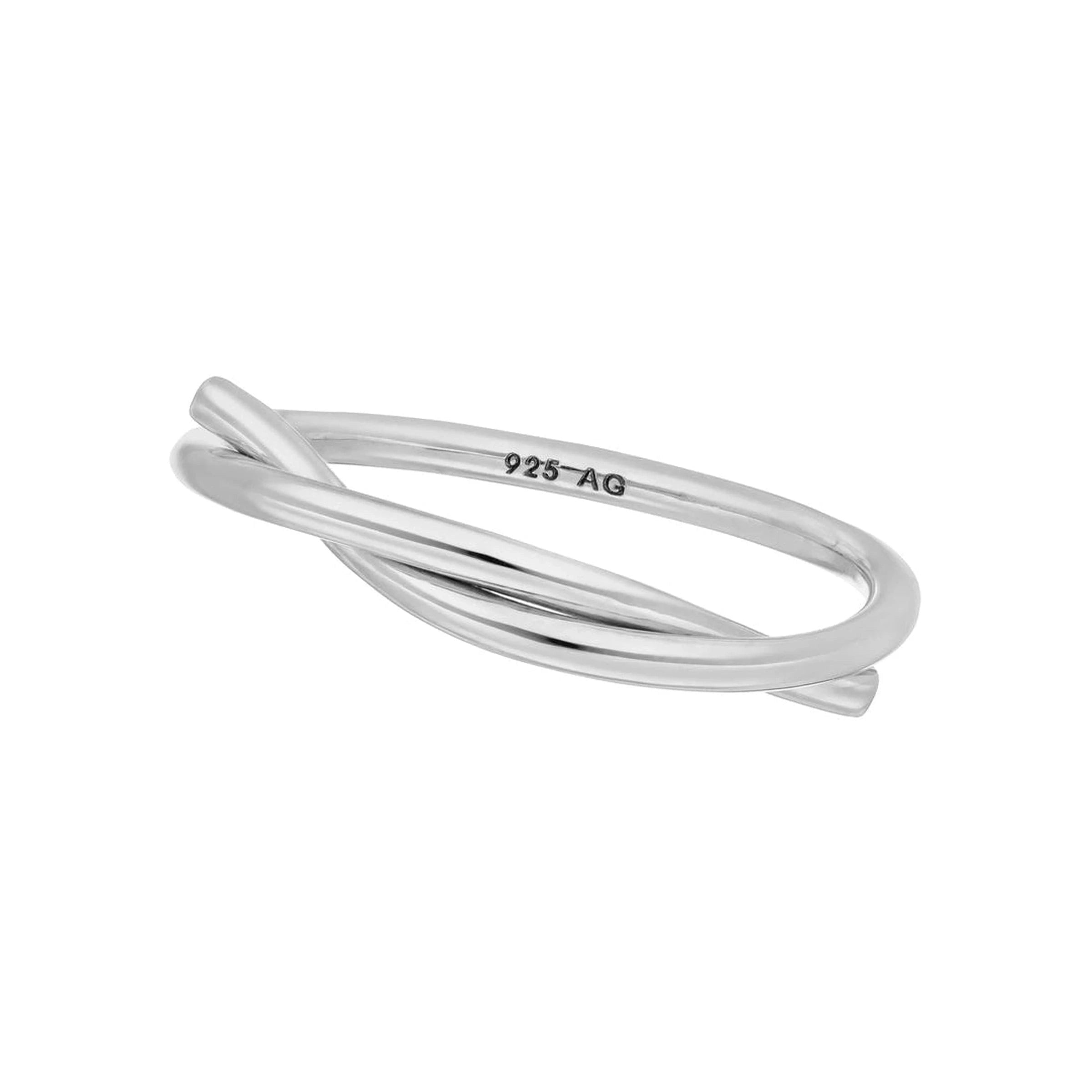 Leaf Ring Tube, Silber