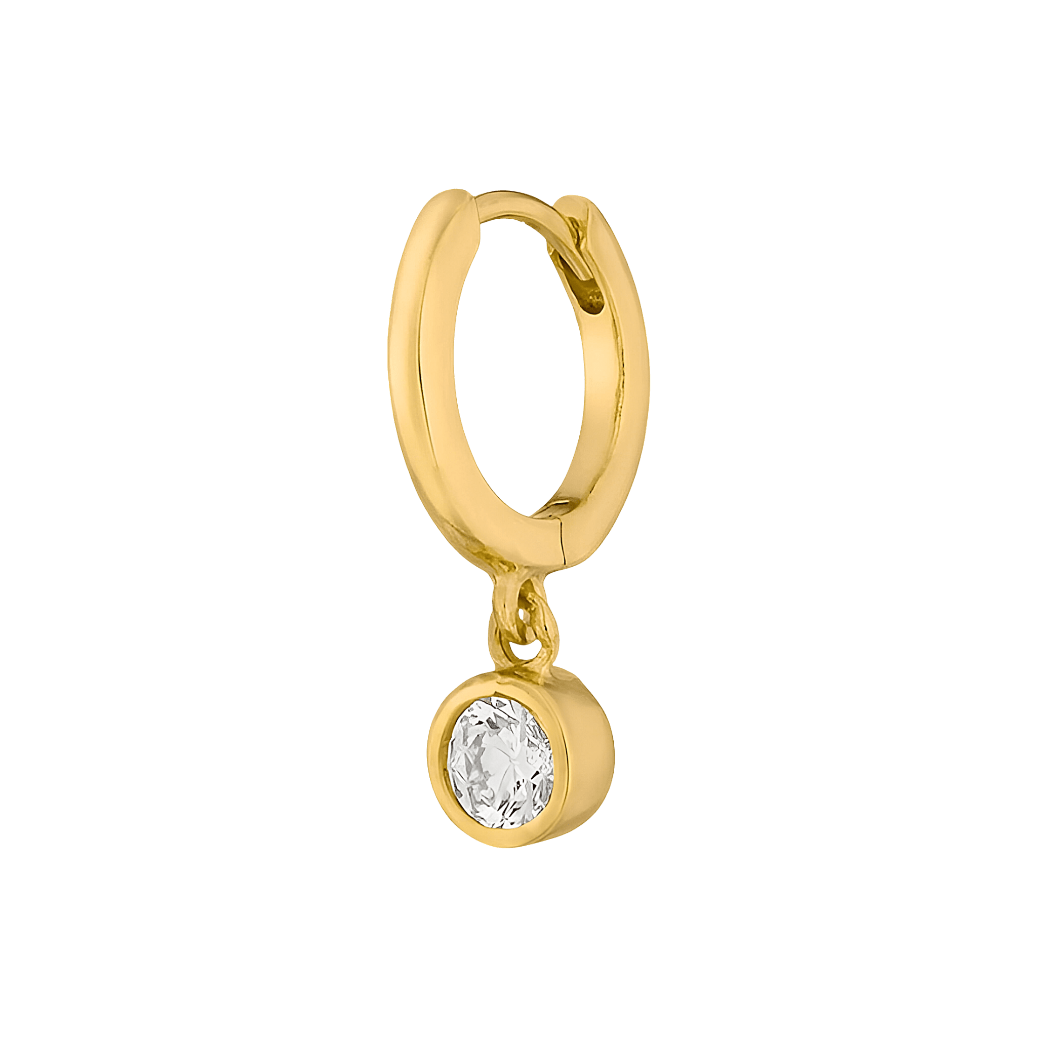 Leaf Single Creole Pure mit Zirkonia, vergoldet