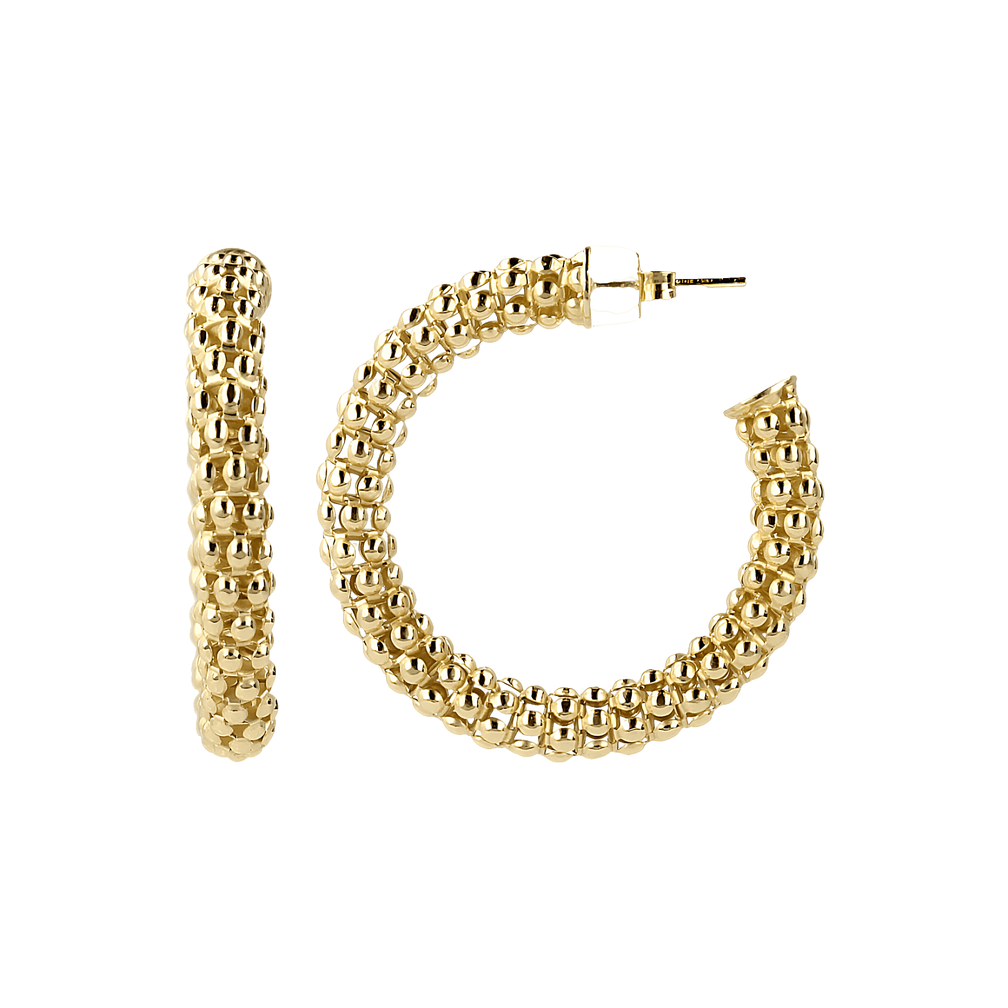 LOTT.gioielli Creolen Popcorn klassisch, L, vergoldet