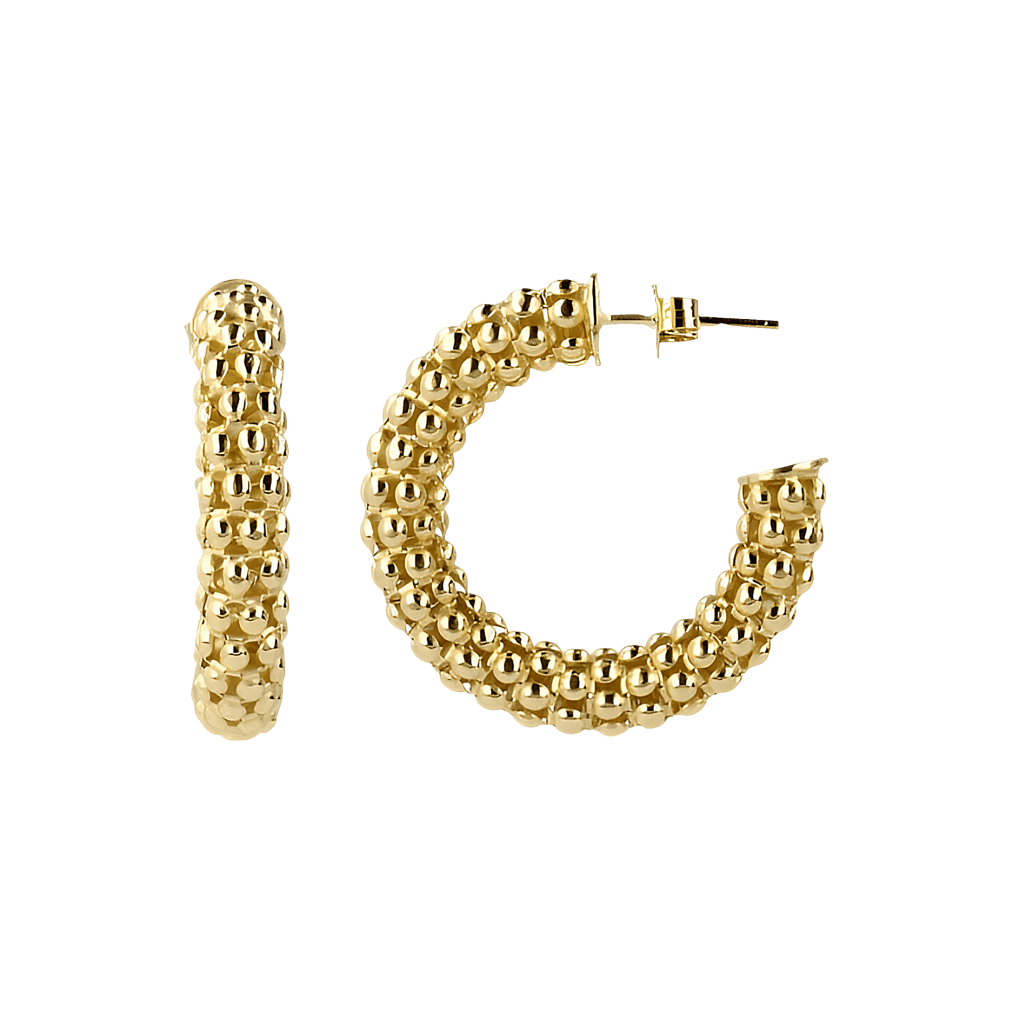 LOTT.gioielli Creolen Popcorn klassisch, M, vergoldet