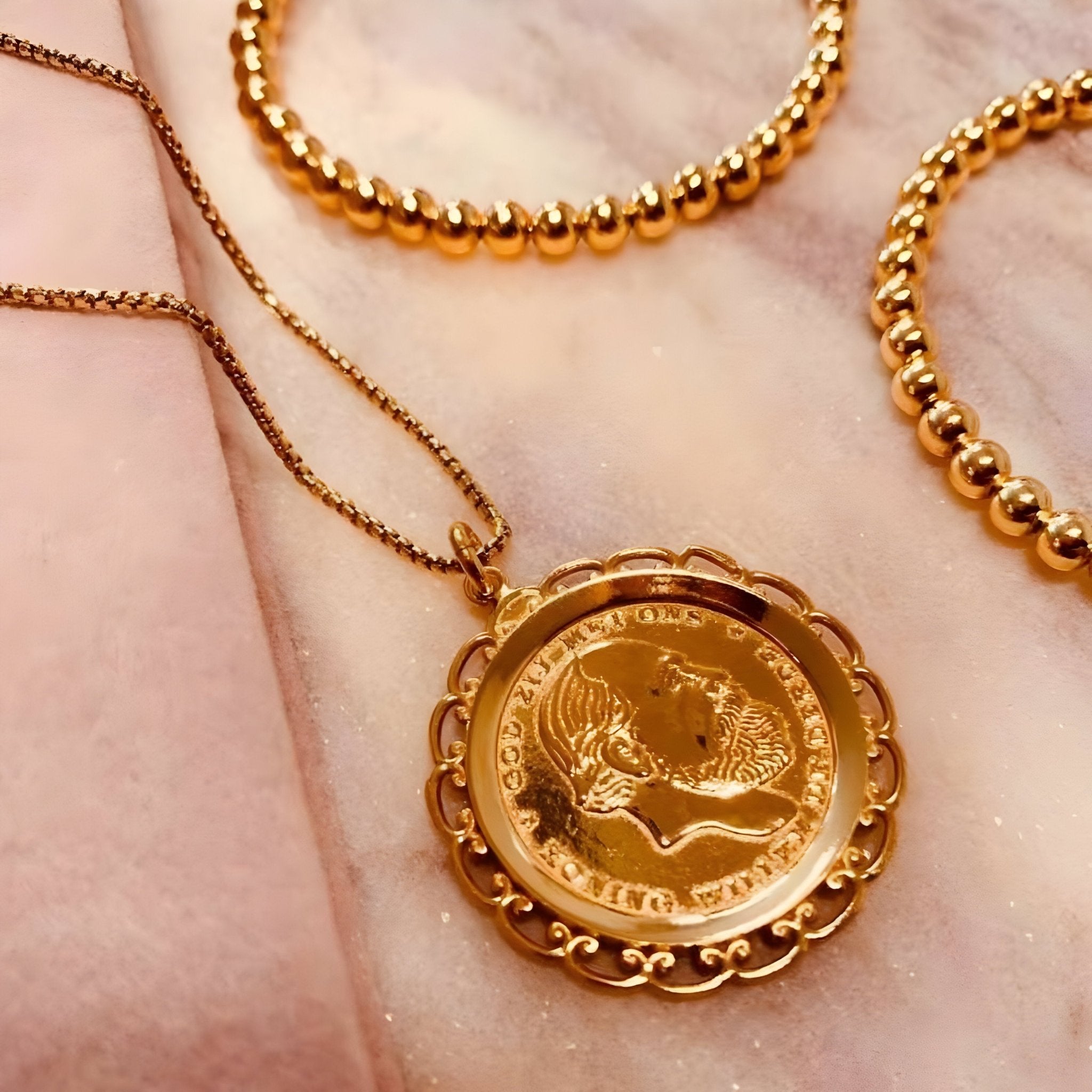 LOTT.gioielli Kette Vintage Coin Cordina, vergoldet