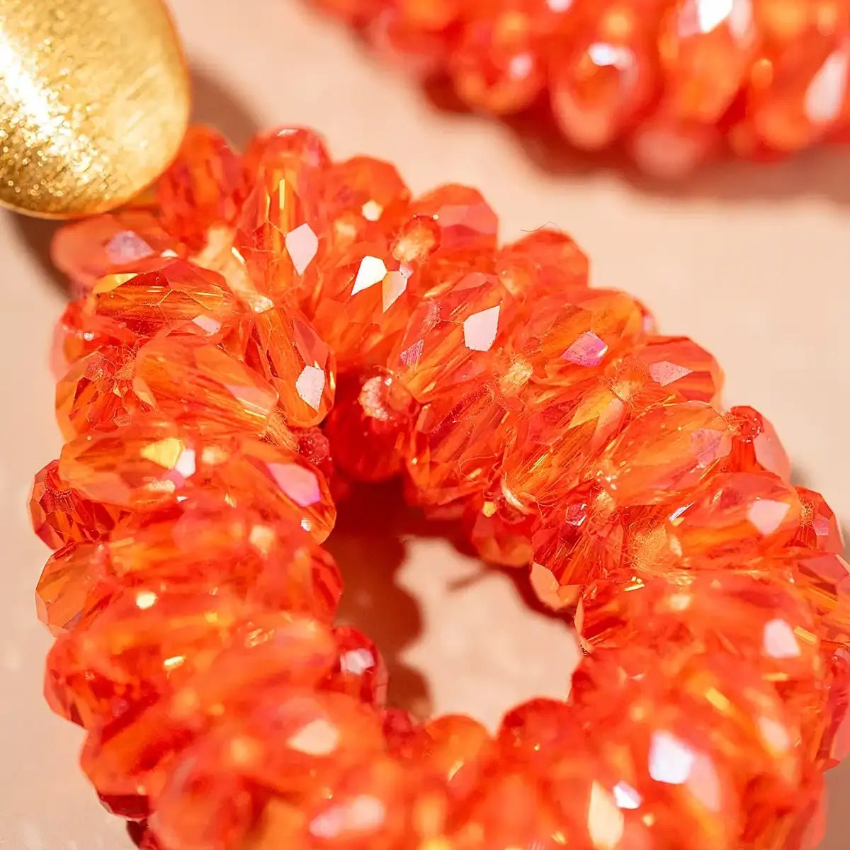 LOTT.gioielli Ohrringe Anne Drop Marquis, Lion Orange, S, Stecker, vergoldet