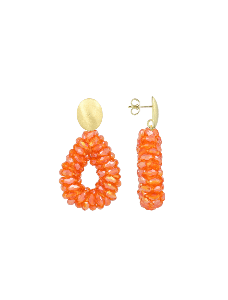 LOTT.gioielli Ohrringe Anne Drop Marquis, Lion Orange, S, Stecker, vergoldet