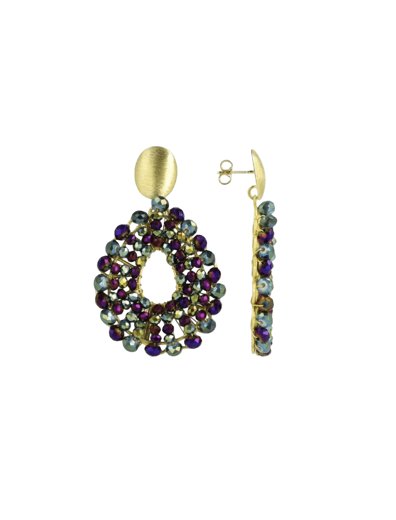 LOTT.gioielli Ohrringe Babs Open Drop, metallic green/purple, S, vergoldet