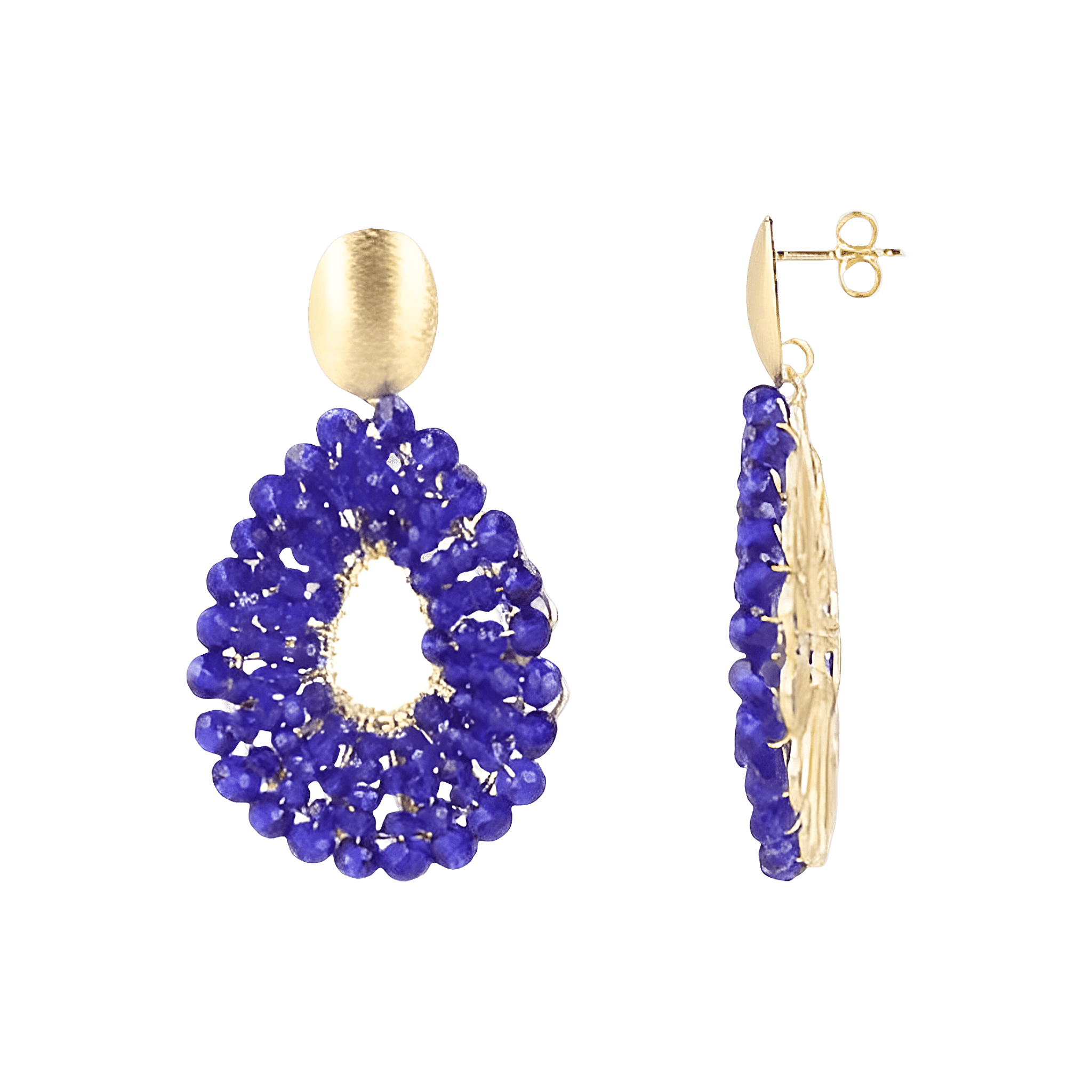 LOTT.gioielli Ohrringe Babs Open Drop, royal blue, S, vergoldet