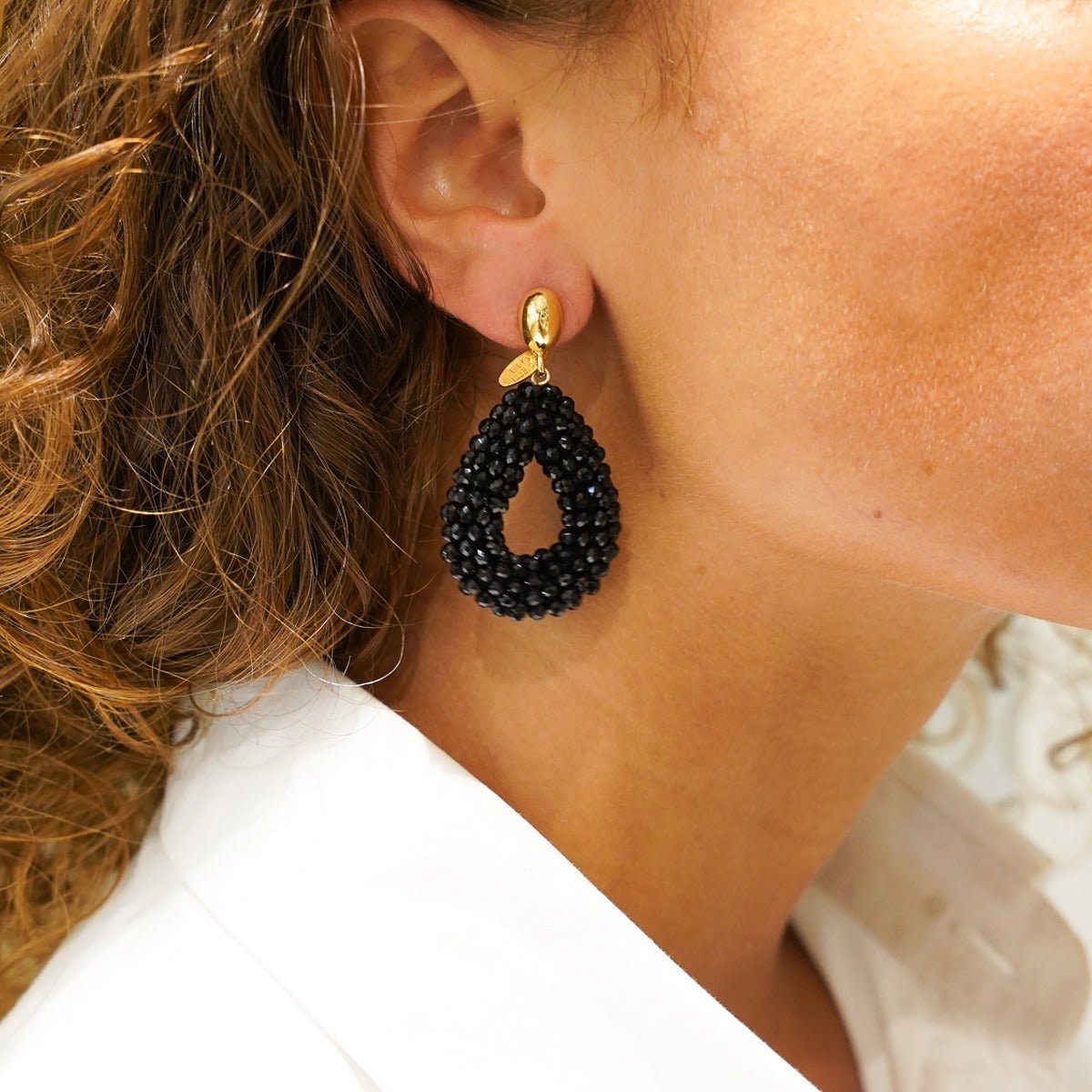 LOTT.gioielli Ohrringe Berry Drop, black, S, Stecker, vergoldet