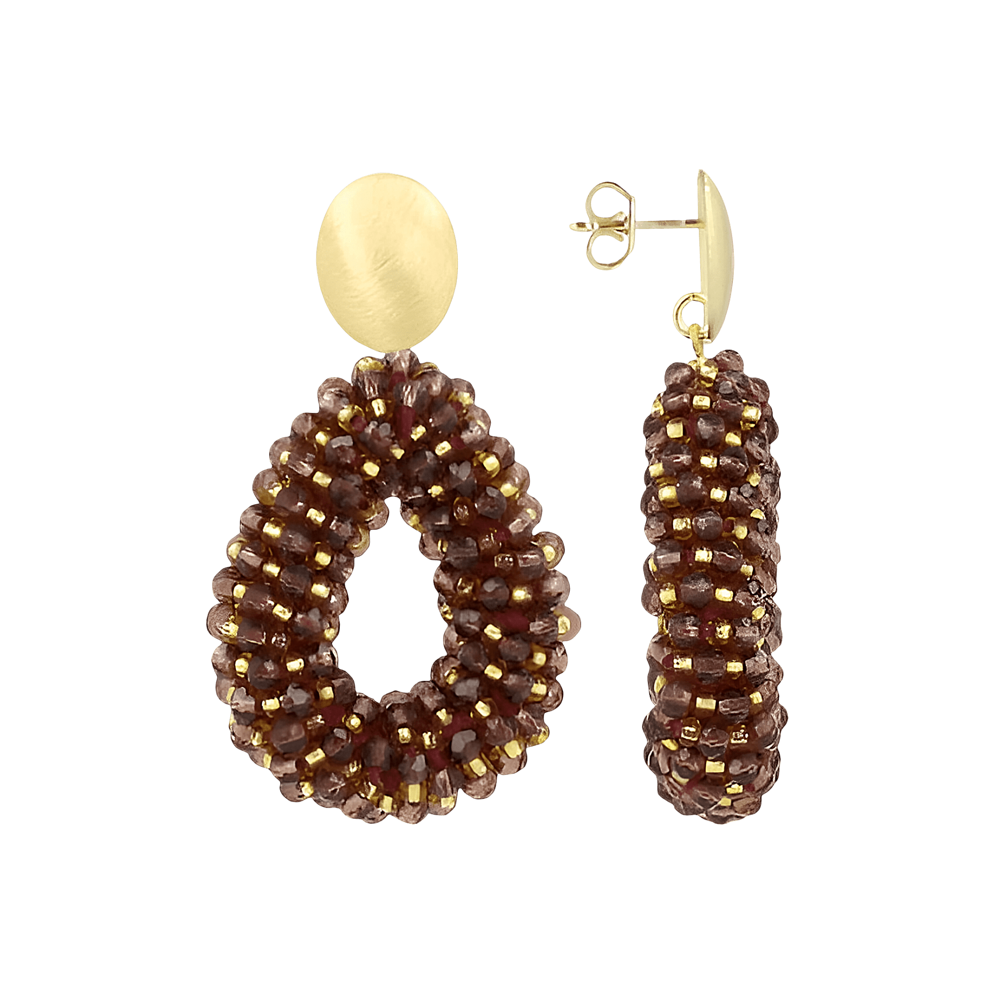 LOTT.gioielli Ohrringe Berry Drop, dark violet & gold, S, vergoldet