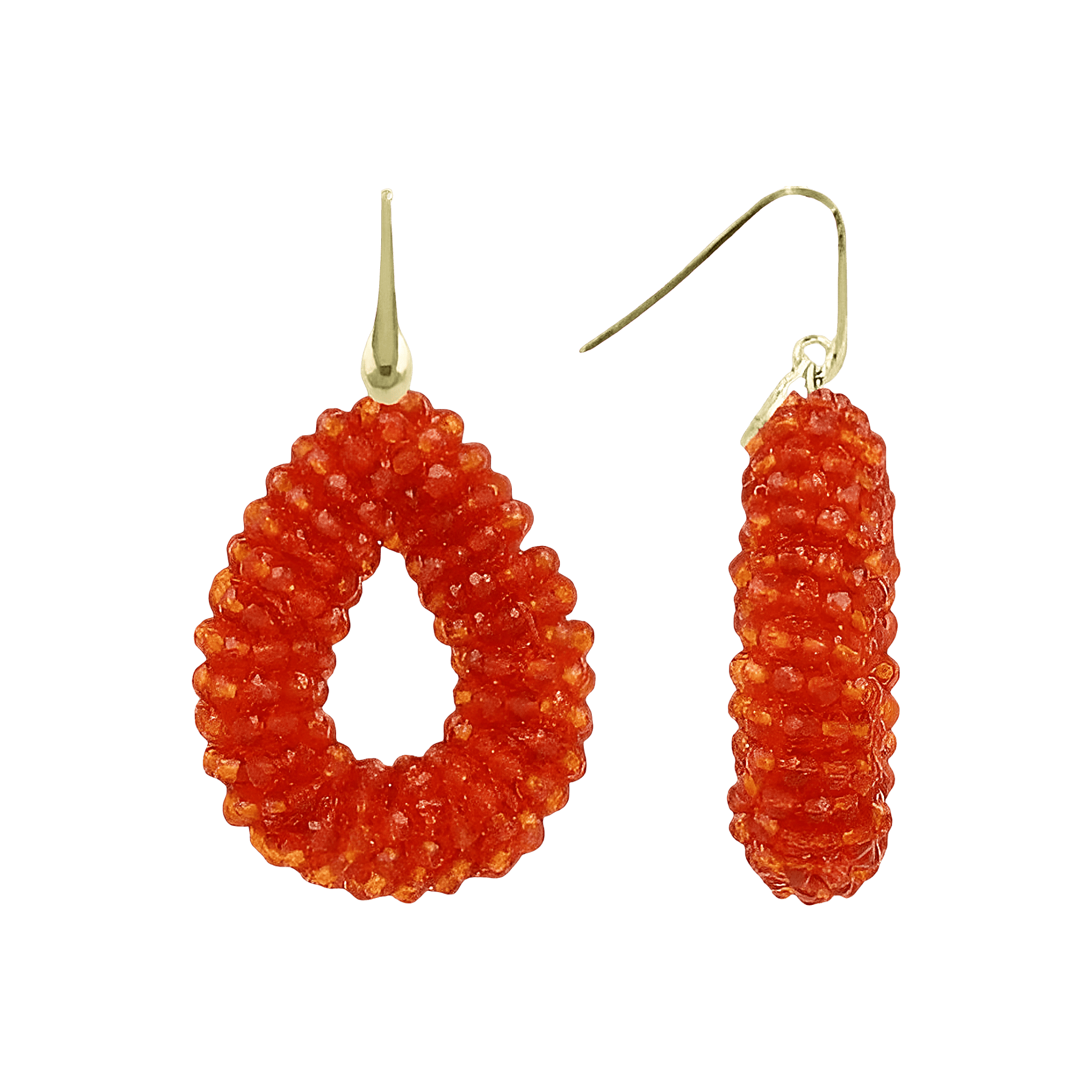 LOTT.gioielli Ohrringe Berry Drop, Irregular stones, neon flare, S, vergoldet