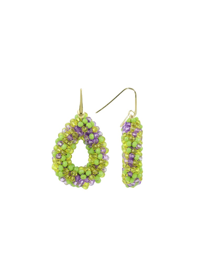 LOTT.gioielli Ohrringe Berry Drop, lime purple mix, S, vergoldet