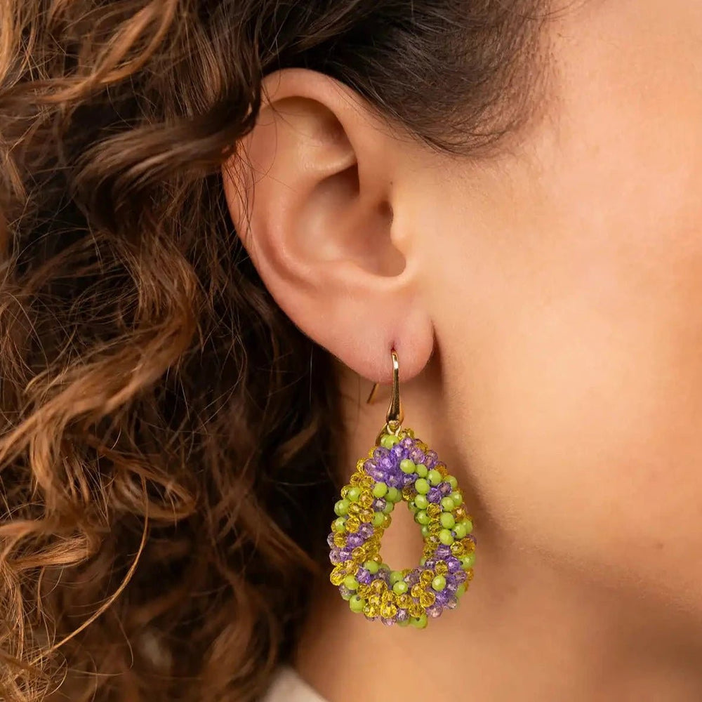 LOTT.gioielli Ohrringe Berry Drop, lime purple mix, S, vergoldet