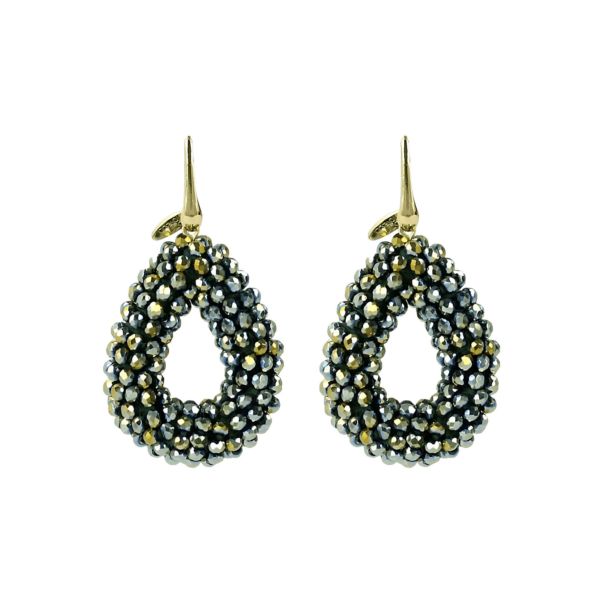 LOTT.gioielli Ohrringe Berry Drop, metallic green, S, Haken, vergoldet