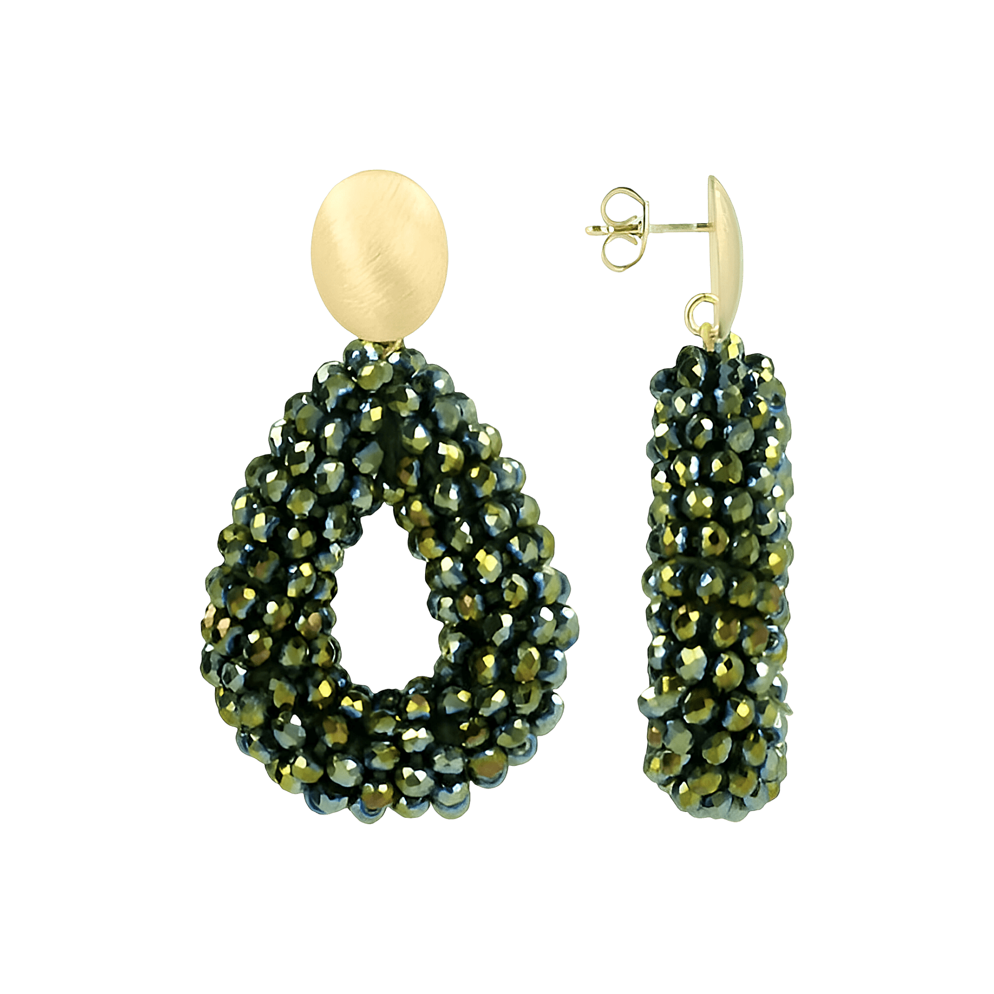 LOTT.gioielli Ohrringe Berry Drop, metallic green, S, vergoldet