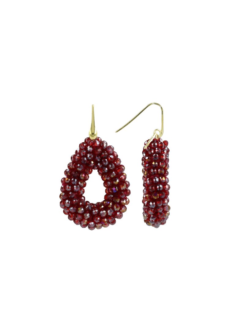 LOTT.gioielli Ohrringe Berry Drop, red wine, S, Haken, vergoldet