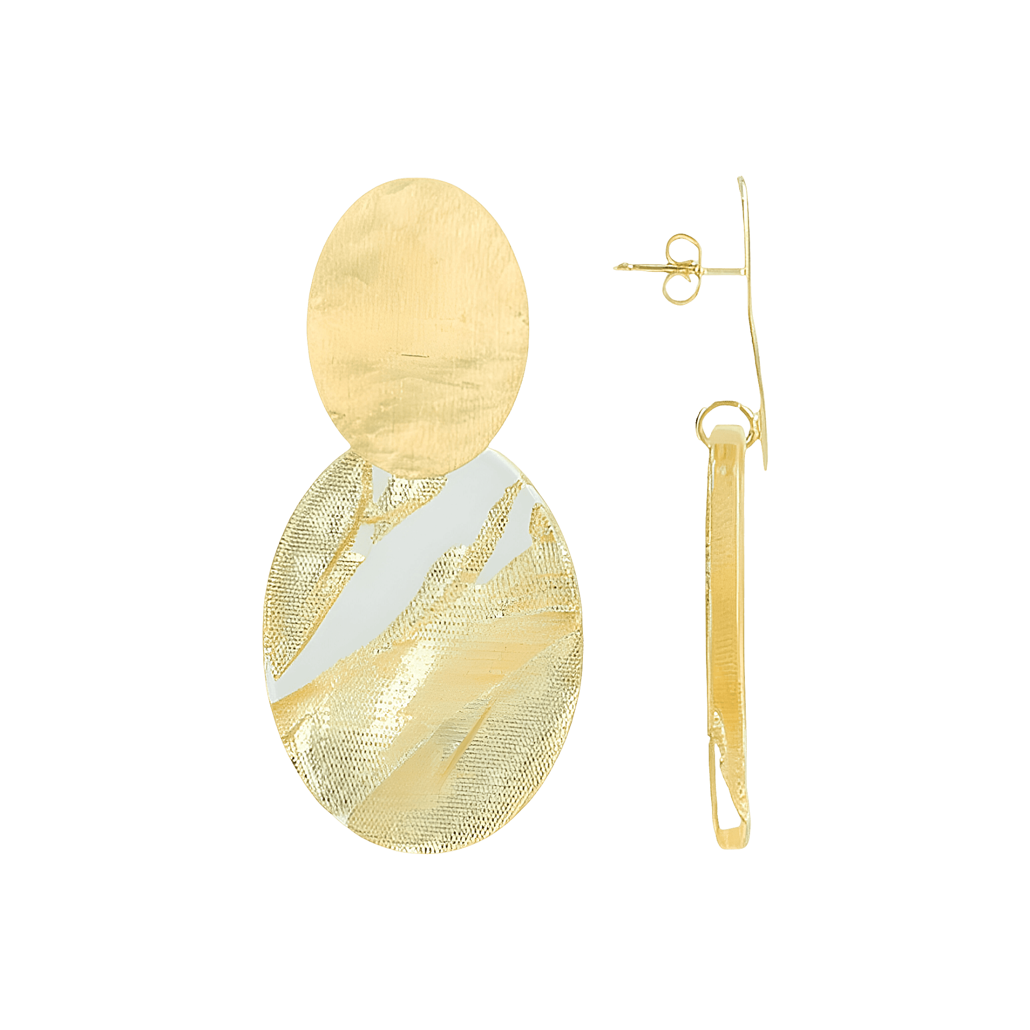 LOTT.gioielli Ohrringe Celia Closed Oval, S, Gold Leaves, vergoldet