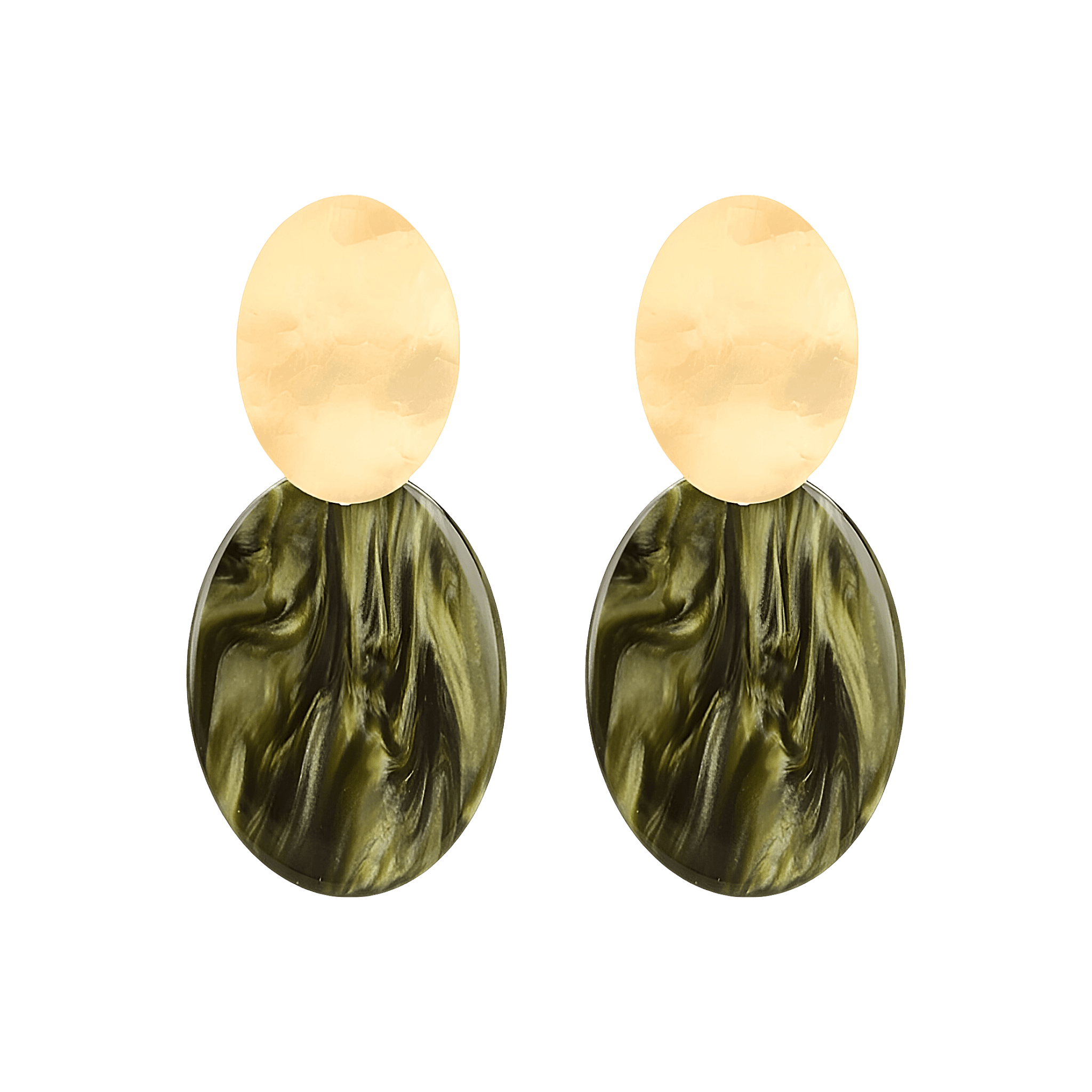 LOTT.gioielli Ohrringe Celia Closed Oval, S, Green, vergoldet