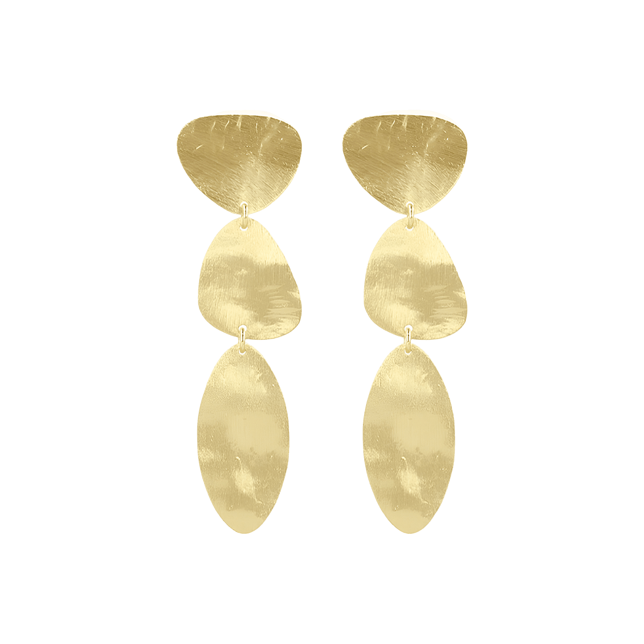 LOTT.gioielli Ohrringe Classic Triple Stone Shape, L, vergoldet