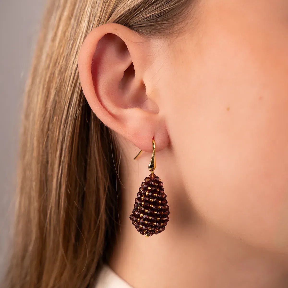 LOTT.gioielli Ohrringe Cone S, dark violet & gold, vergoldet