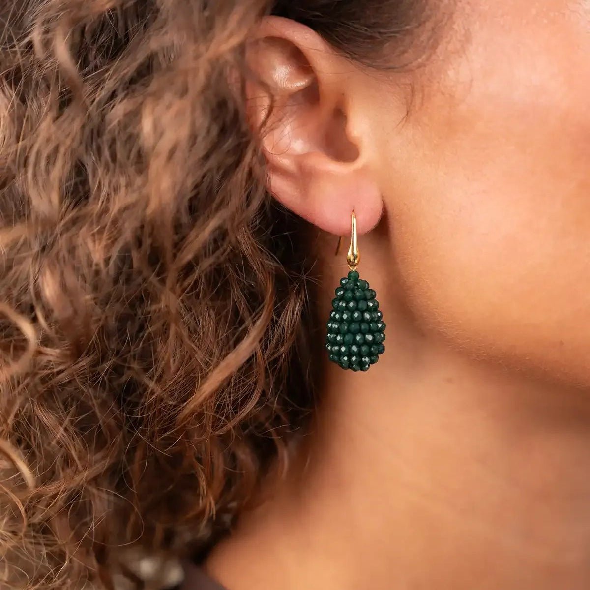 LOTT.gioielli Ohrringe Cone XS, dark green, vergoldet