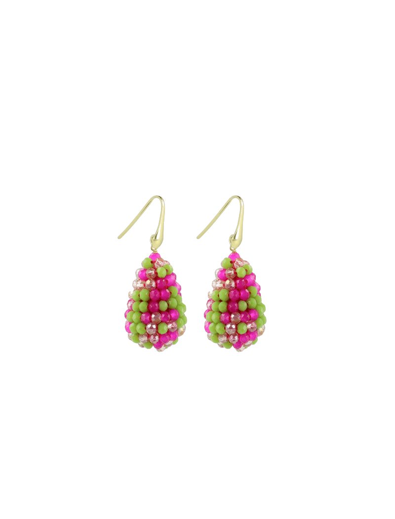 LOTT.gioielli Ohrringe Cone XS, fuchsia/lime, vergoldet