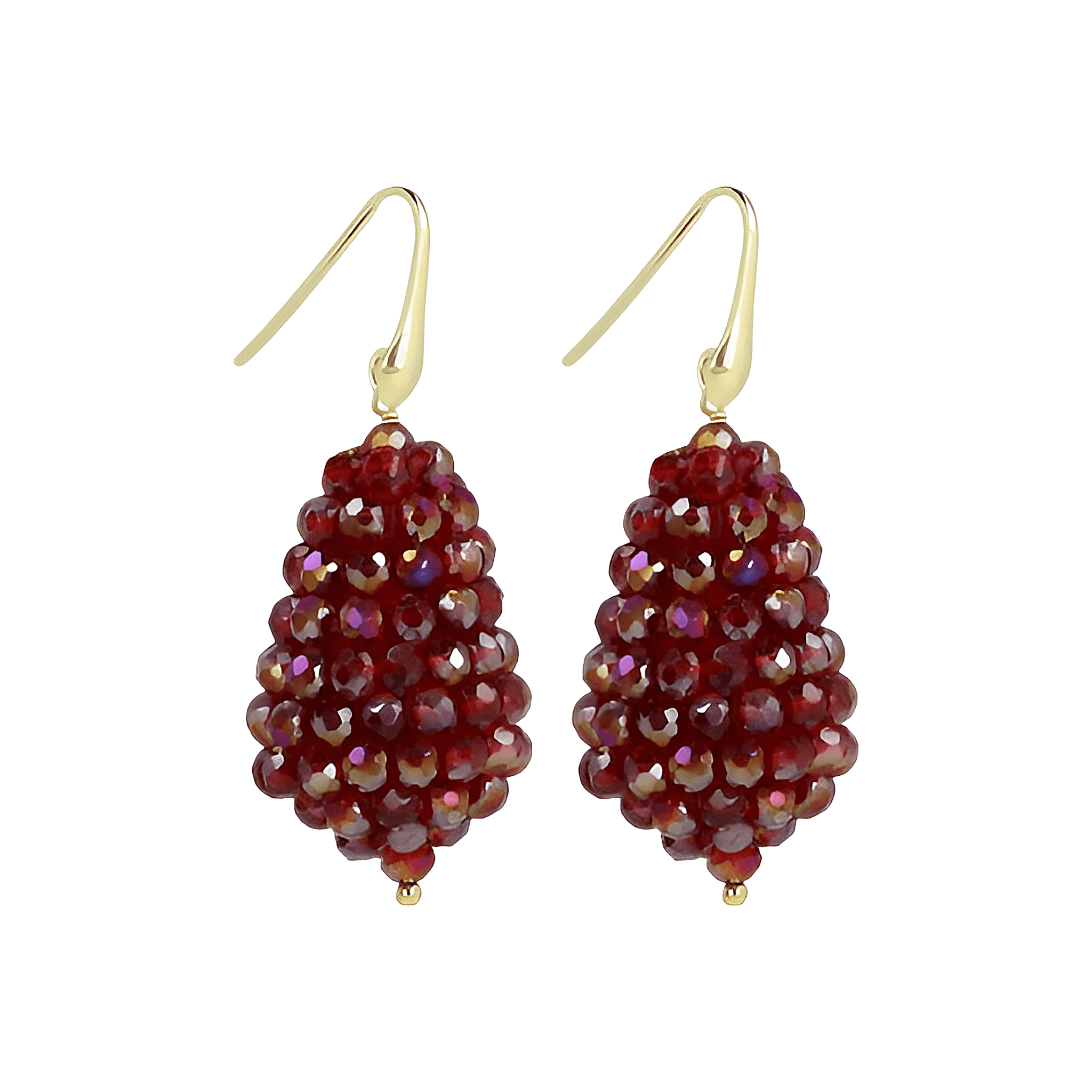 LOTT.gioielli Ohrringe Cone XS, red wine, vergoldet