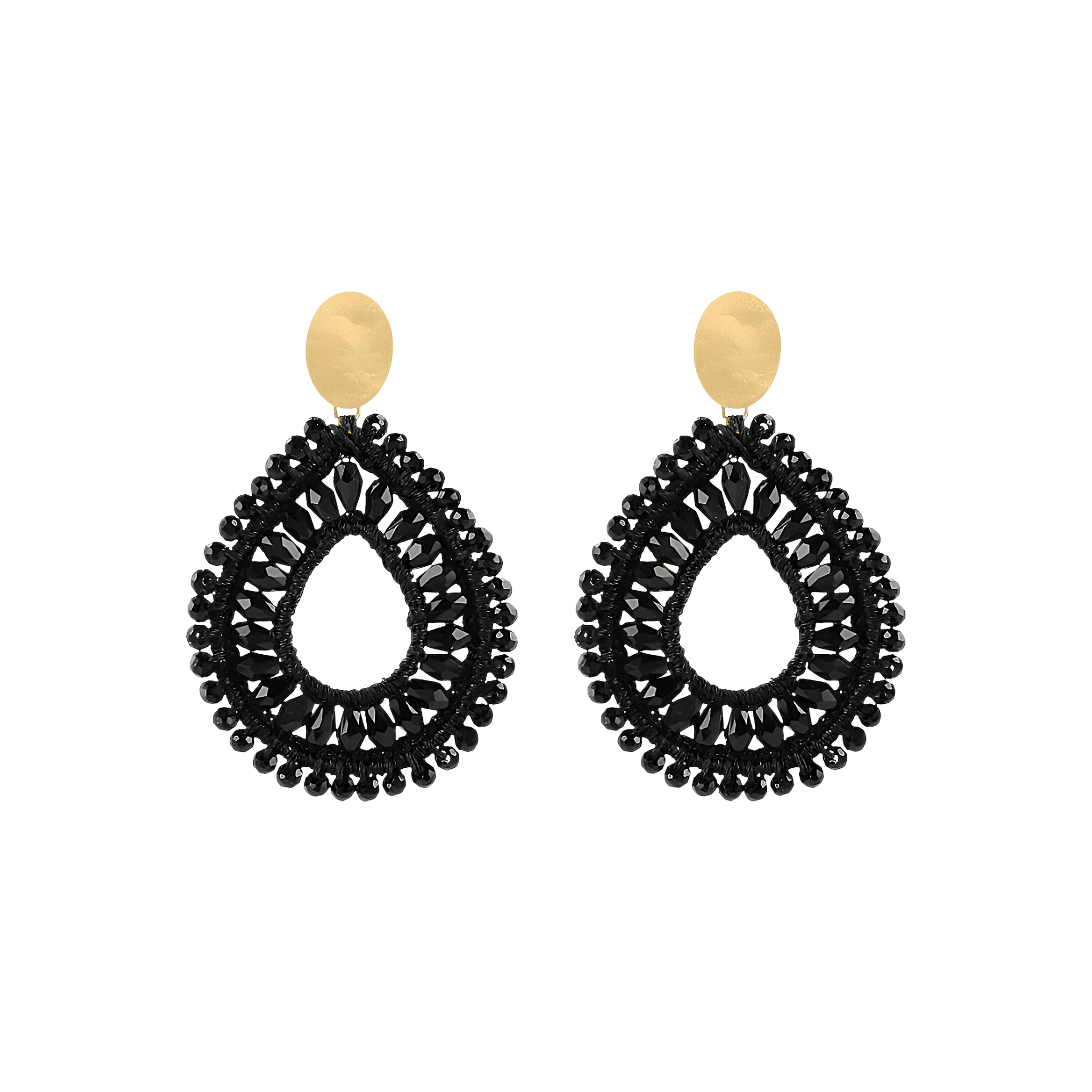 LOTT.gioielli Ohrringe Crystal Drop, Black, vergoldet