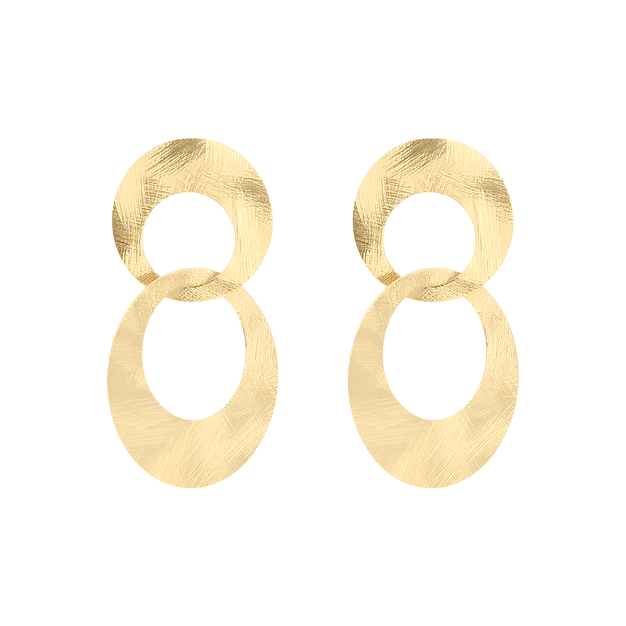 LOTT.gioielli Ohrringe Double Charm Satin, M, vergoldet