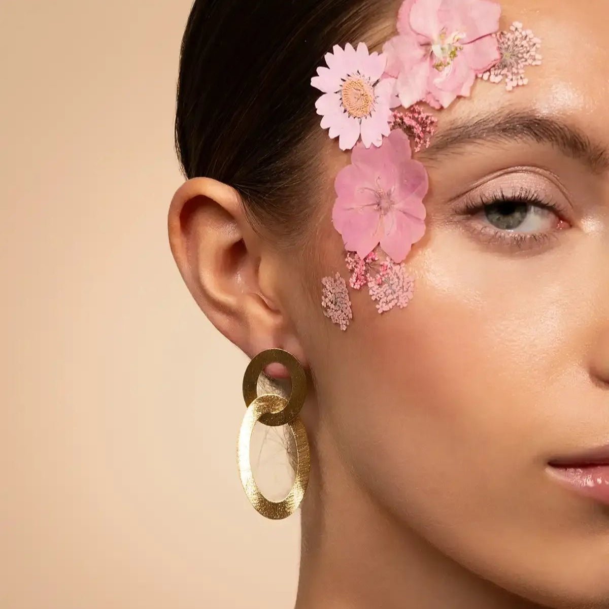 LOTT.gioielli Ohrringe Double Oval Charm Satin, vergoldet