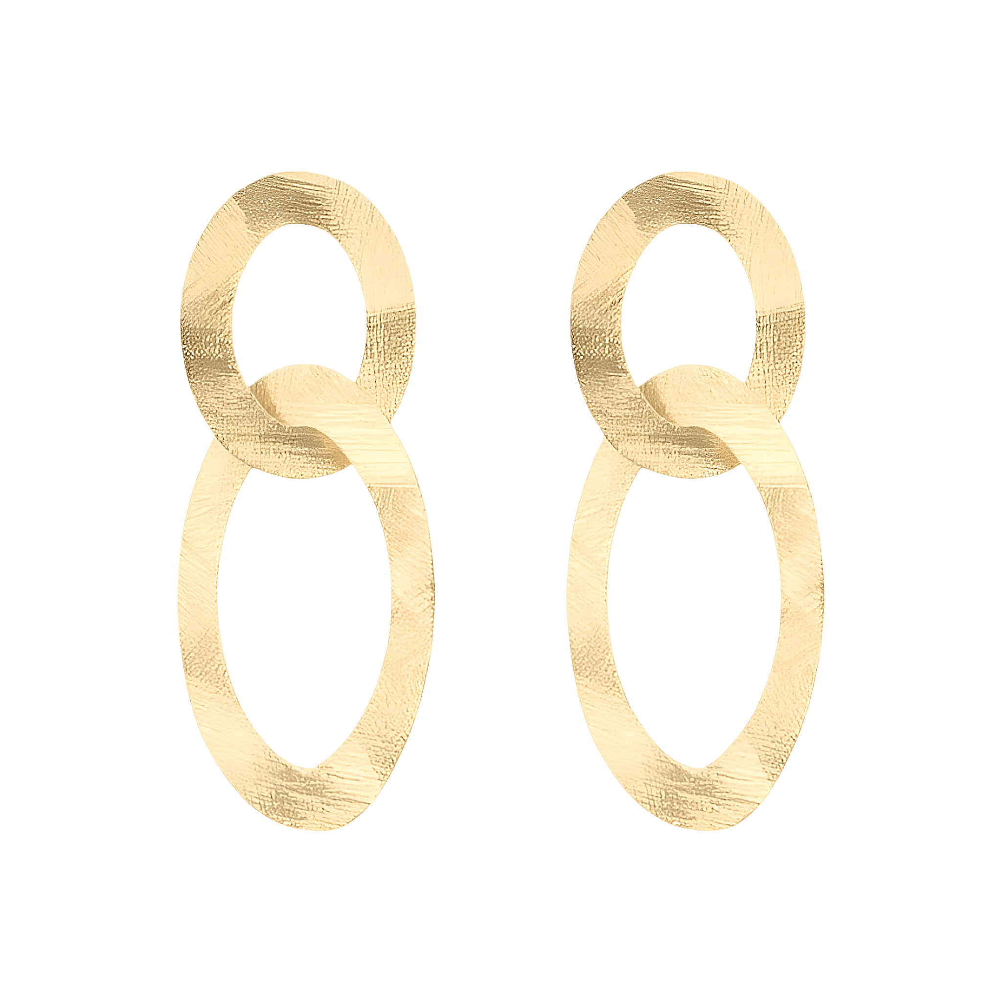 LOTT.gioielli Ohrringe Double Oval Charm Satin, vergoldet