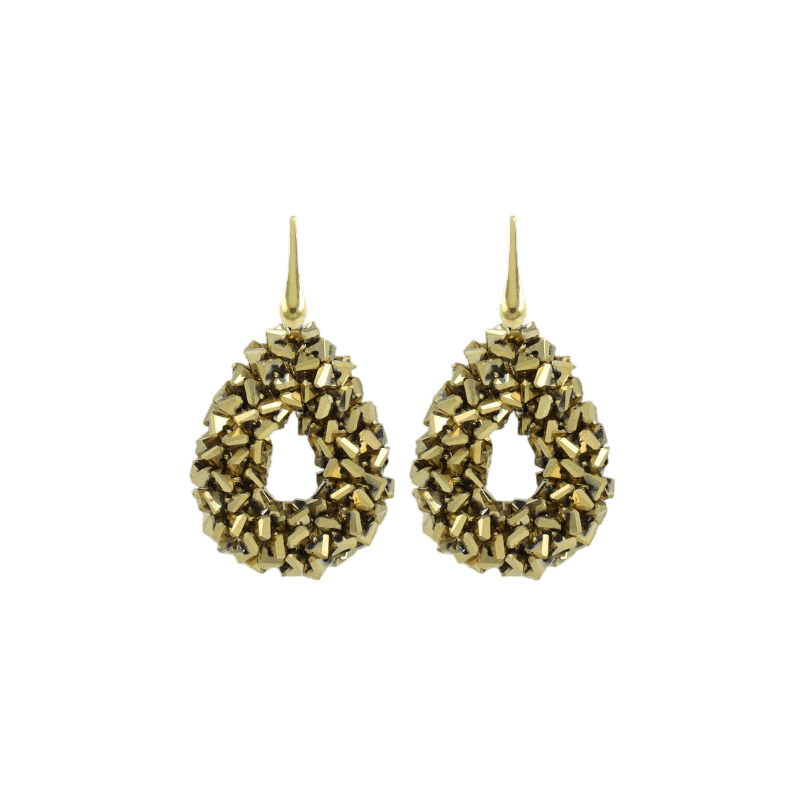 LOTT.gioielli Ohrringe Drop Raw, metallic gold, S, vergoldet