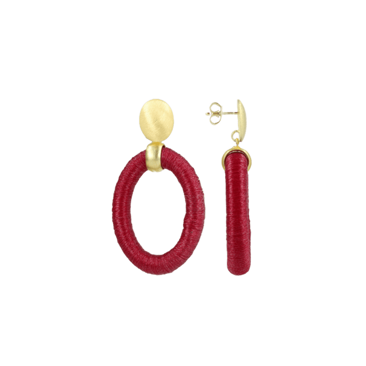 LOTT.gioielli Ohrringe Faye Oval Bead Threated, cherry, S, vergoldet