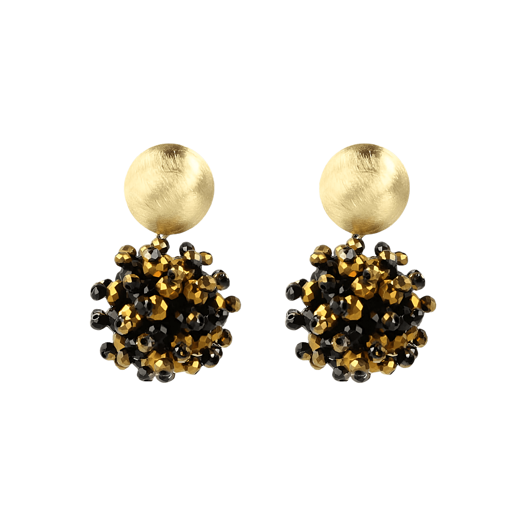 LOTT.gioielli Ohrringe Globe Double Stones, S, gold/black, vergoldet