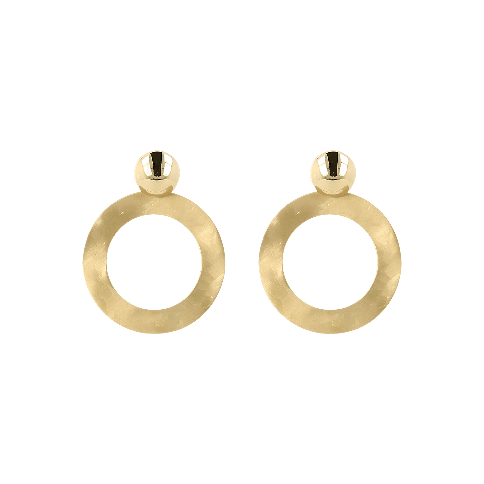 LOTT.gioielli Ohrringe offener, gehämmerter Kreis, vergoldet