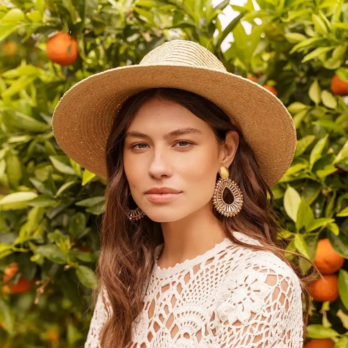 LOTT.gioielli Ohrringe Open Drop Flat Double, L, Latte, vergoldet