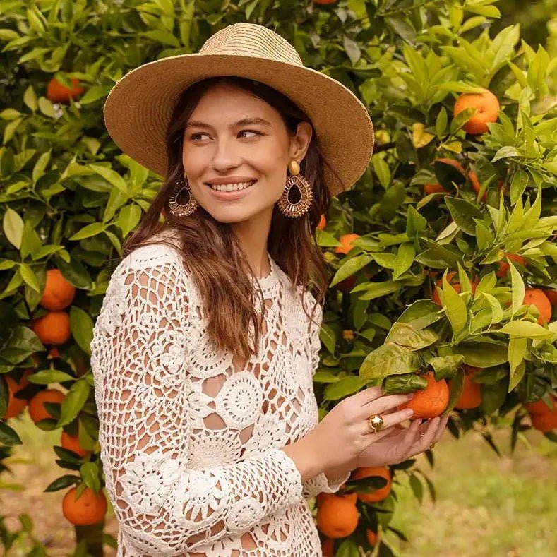 LOTT.gioielli Ohrringe Open Drop Flat Double, L, Latte, vergoldet