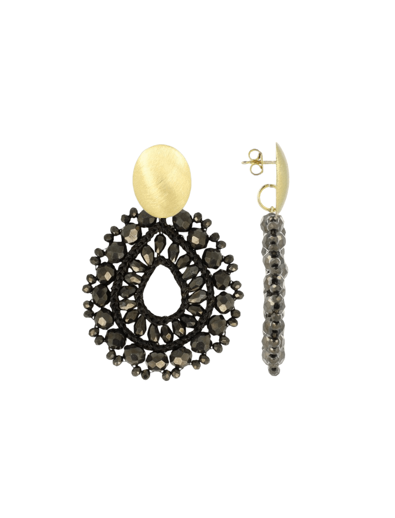 LOTT.gioielli Ohrringe Open Drop Irregular, S, nutshell, vergoldet