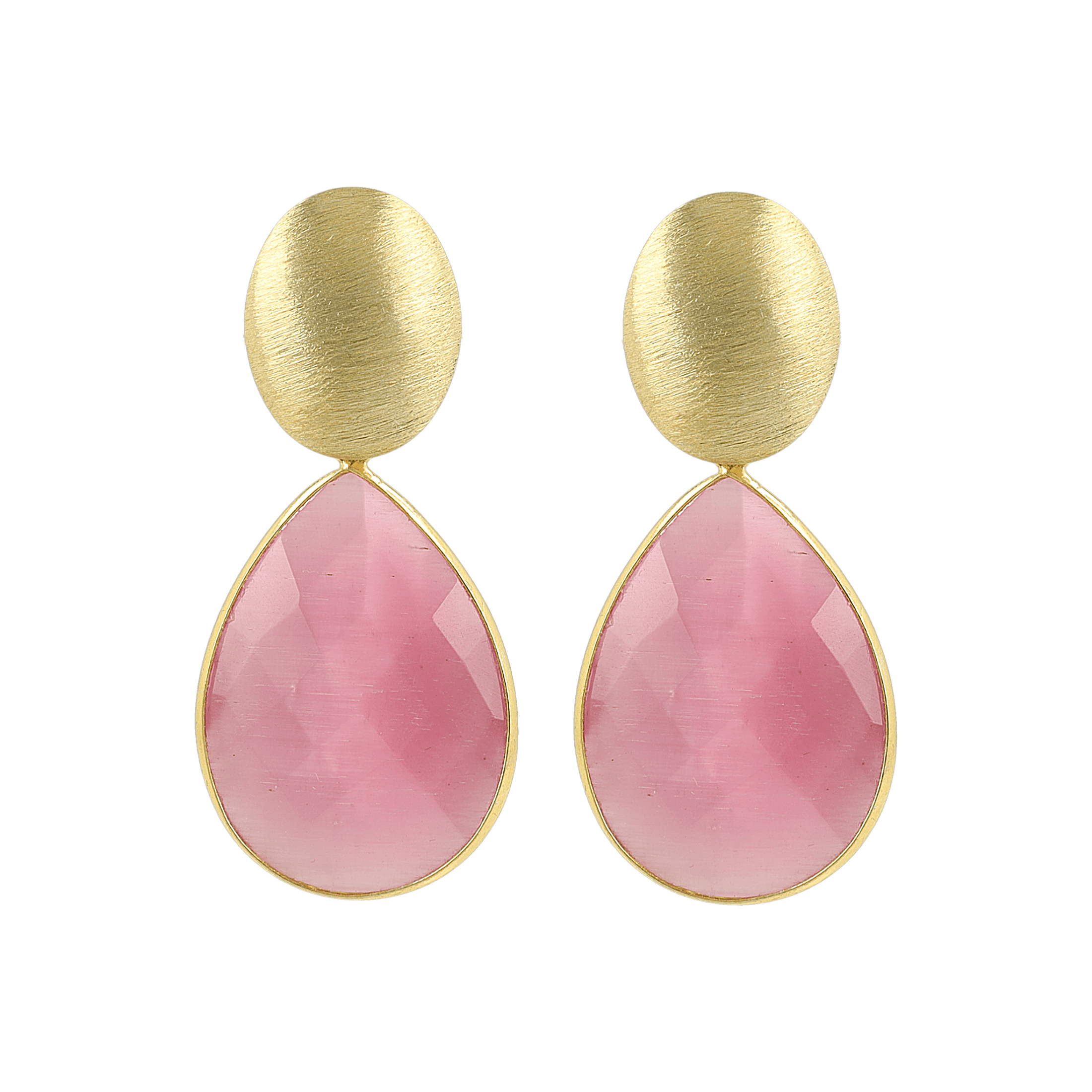 LOTT.gioielli Ohrringe Rae, Framed Drop, L, Fuchsia, vergoldet