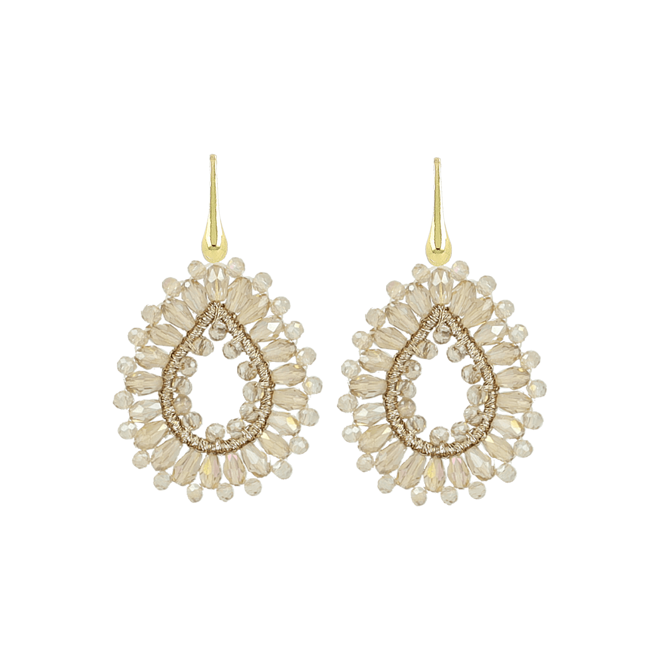 LOTT.gioielli Ohrringe Silk Drop, champagne, S, Haken, vergoldet