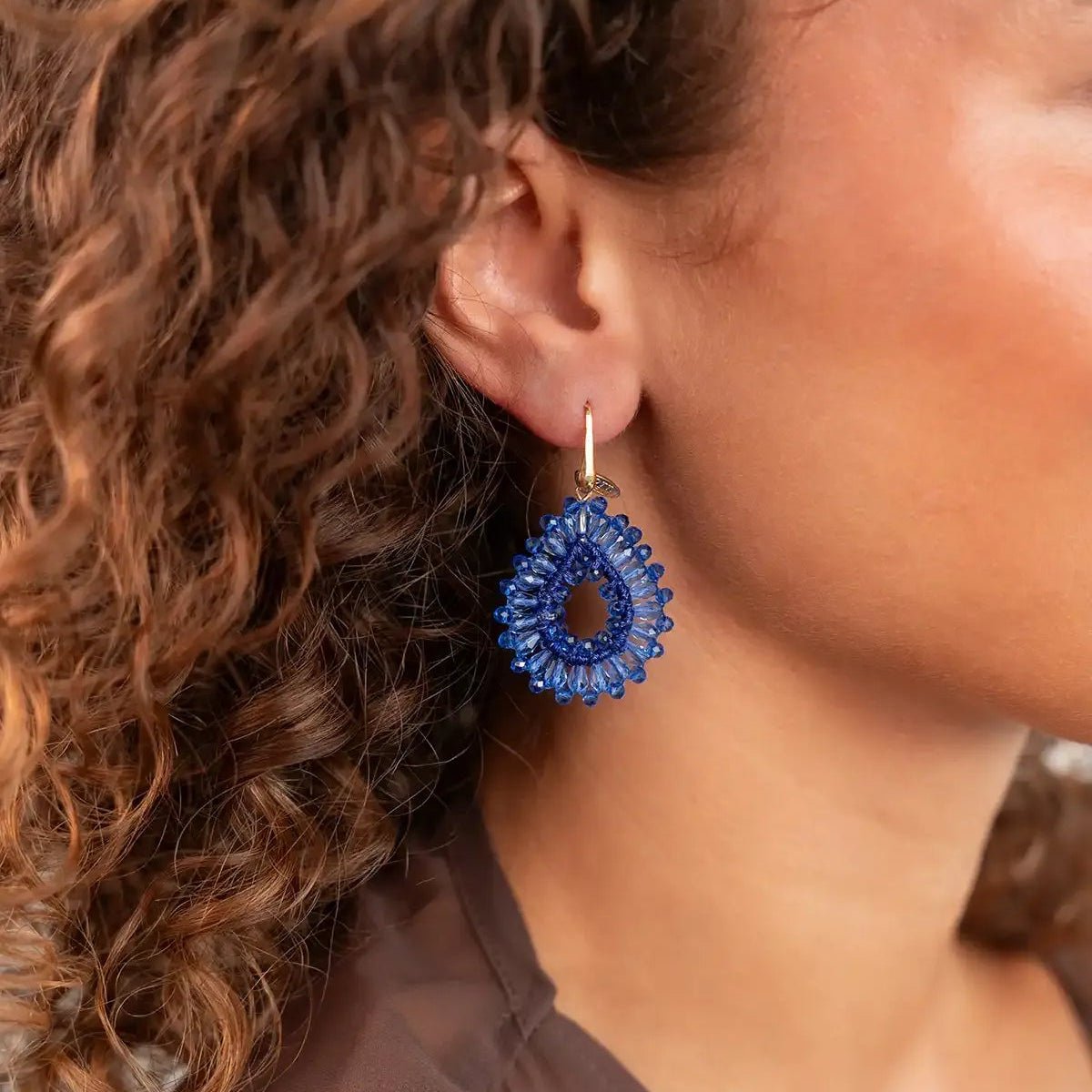 LOTT.gioielli Ohrringe Silk Drop, dark ocean, S, vergoldet