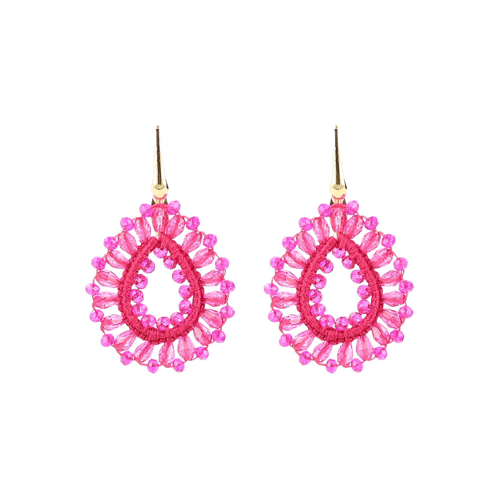 LOTT.gioielli Ohrringe Silk Drop, fuchsia, S, Hänger, vergoldet